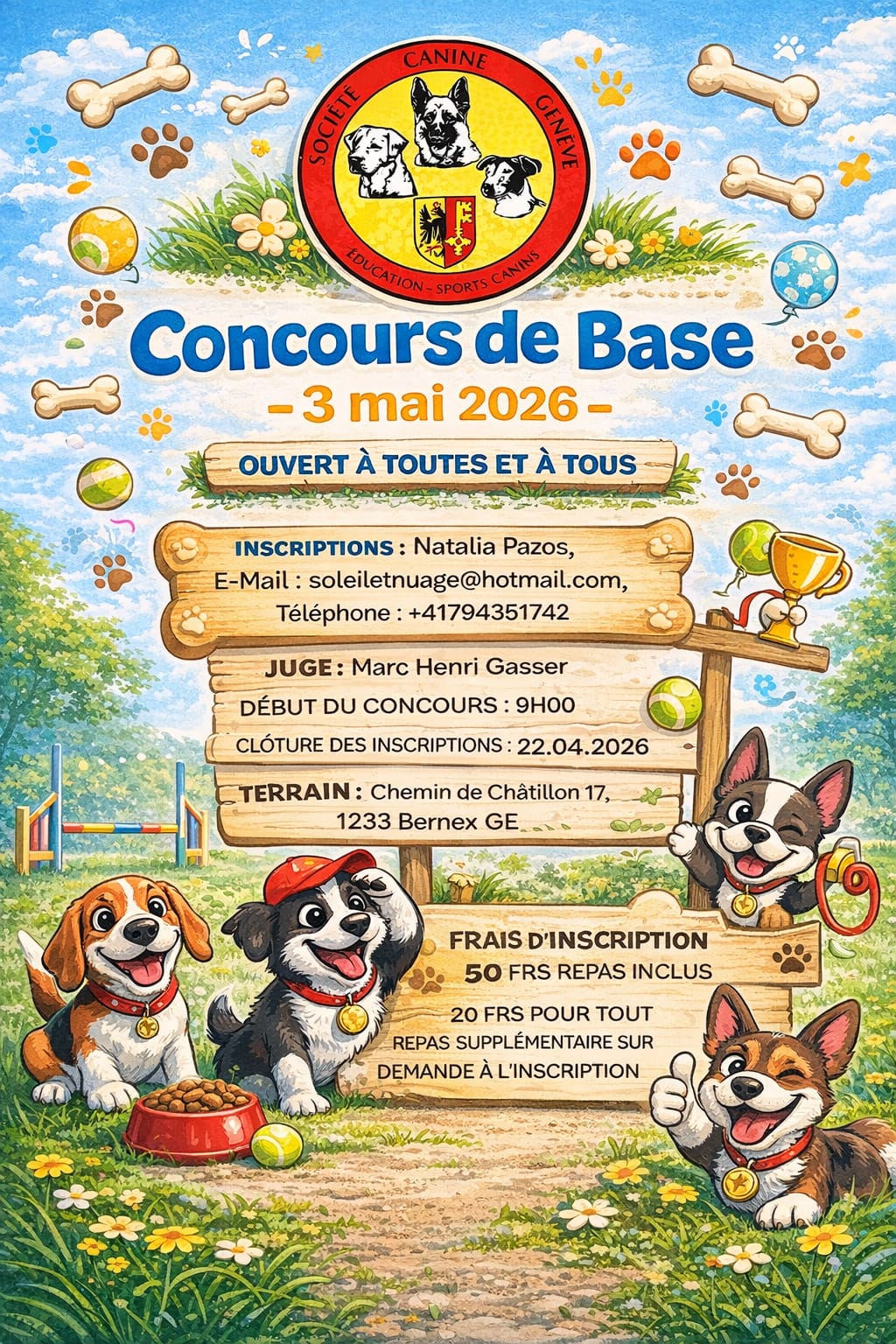 Concours de Base 2026 : Un événement incontournable pour tous les chiens et leurs maîtres à Bernex (GE)